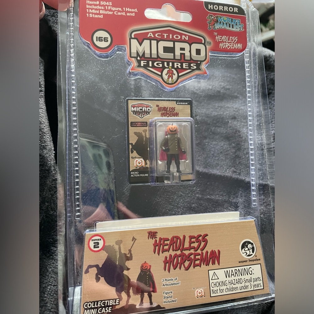 NWT - World’s Smallest Toy Headless Horseman Figure. Fully sealed, never opened.